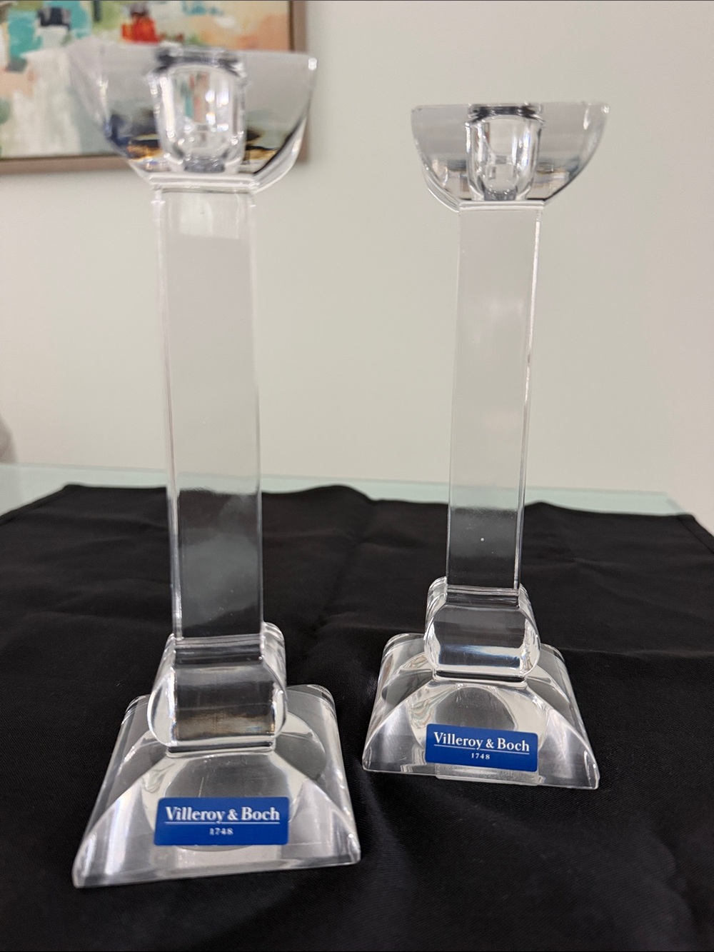 Villeroy & Boch Siena Crystal Candlesticks 8”H (Set of 2)